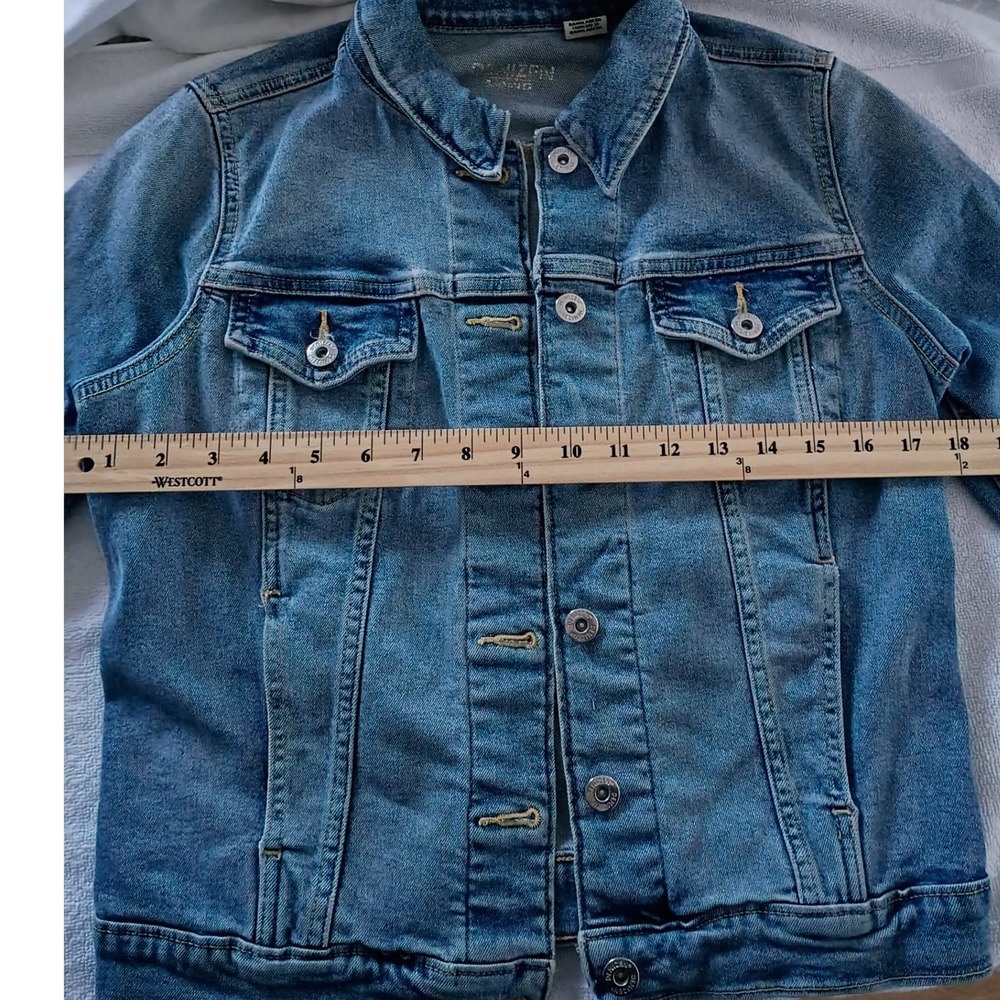Levi's Denim Trucker Jacket Womens Blue Medium Wash Button Front Size‎ S - Picture 6 of 9